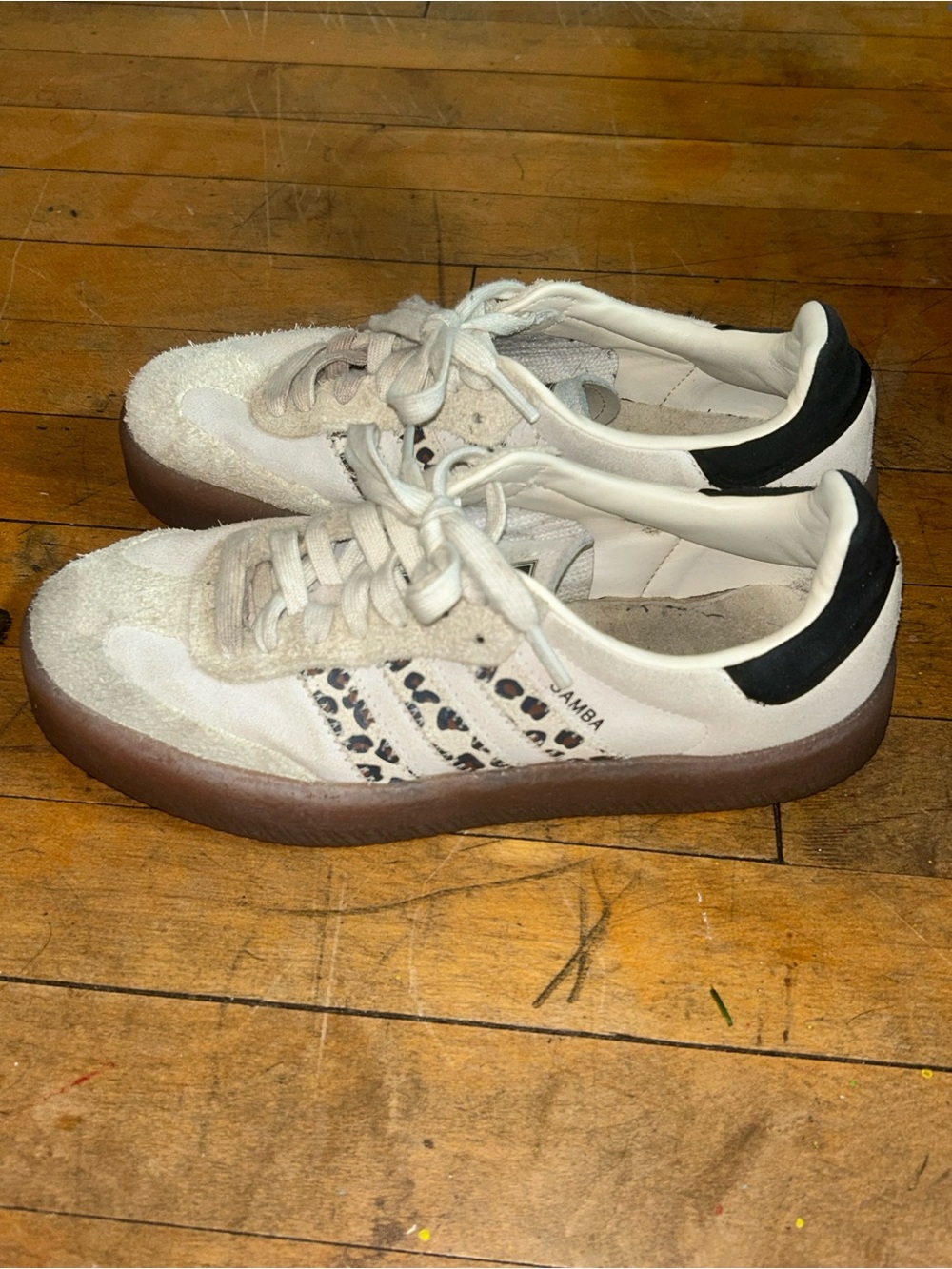 Adidas SAMBA SUEDE Sneakers cheetah print stripes